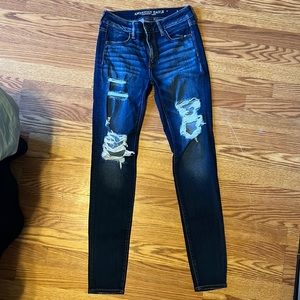 American eagle washed ripped jeggings